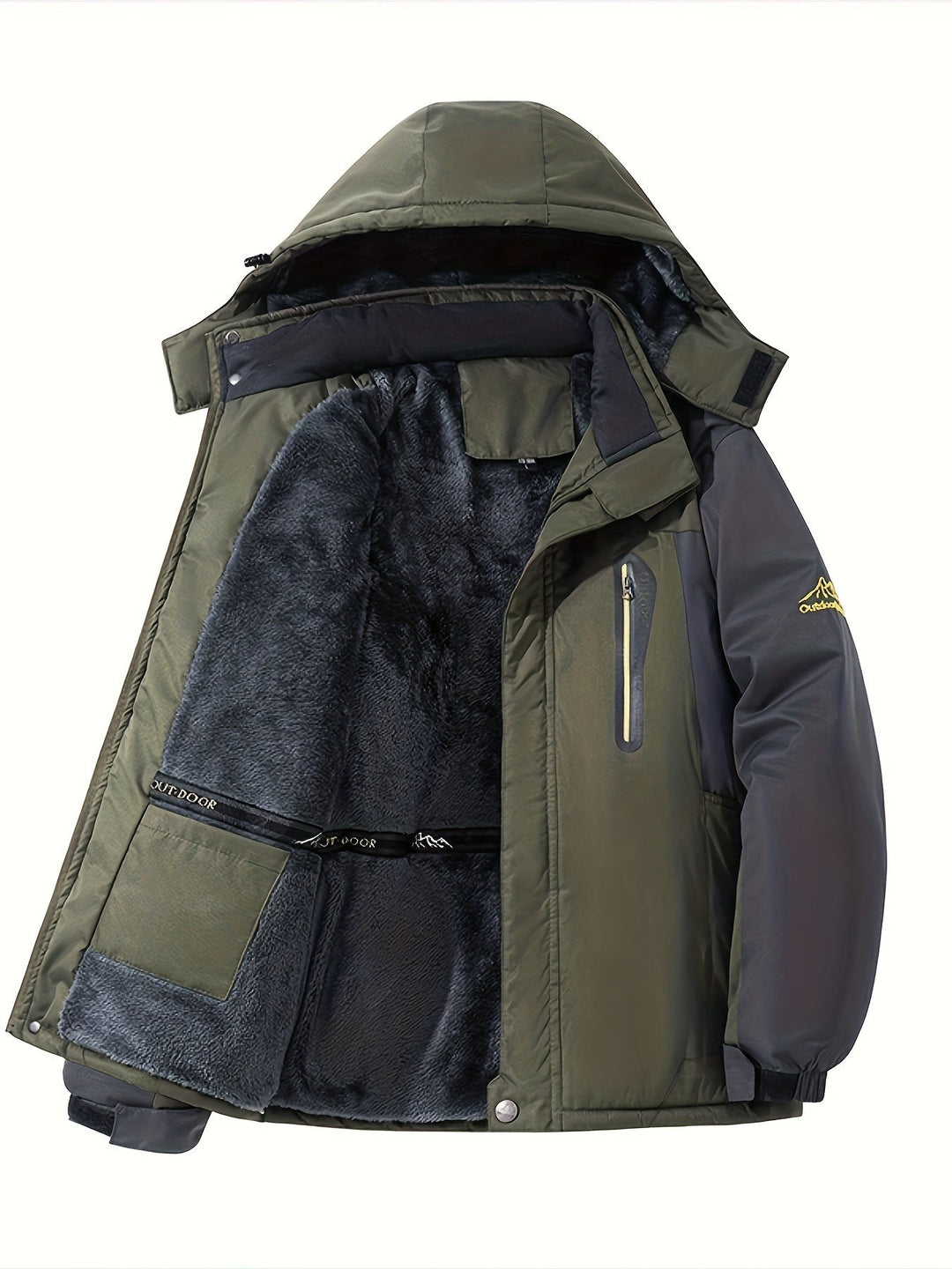 Drune | Knopfverschluss Fleece Klappen Tasche Winter Jacke Für Herren - Perfekt für Outdoor-Aktivitäten