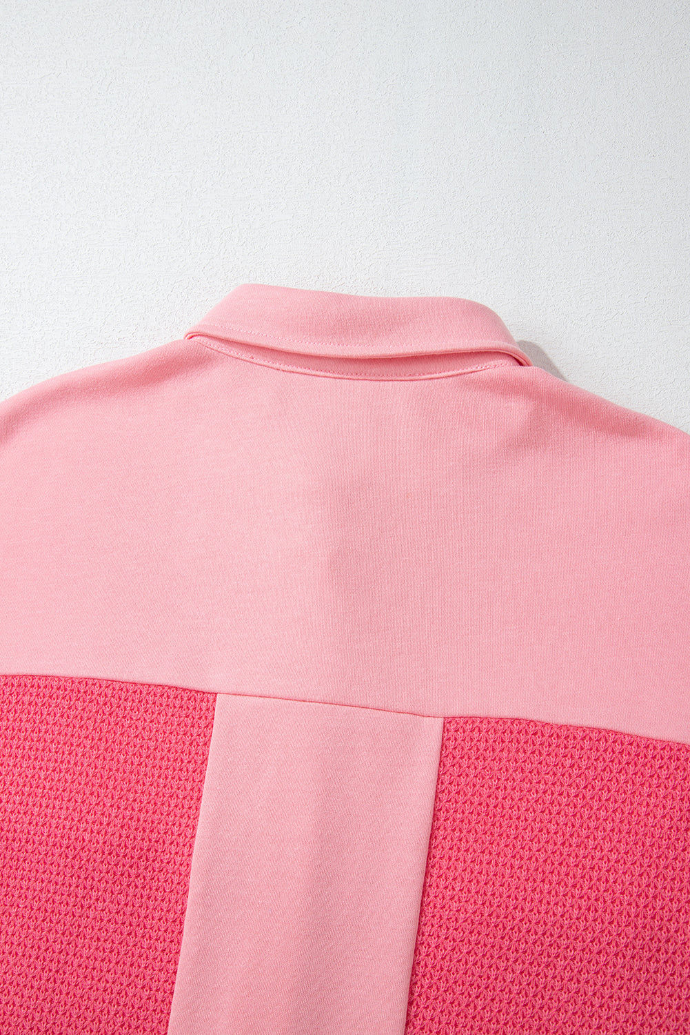Drune | Zweifarbige Waffelstrickhemdjacke Baumwollmischung Lebendiger Komfort