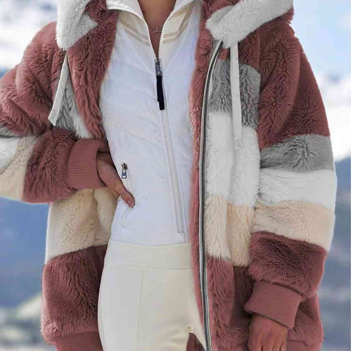 Drune | Color Block Zip-Up Kapuzenjacke