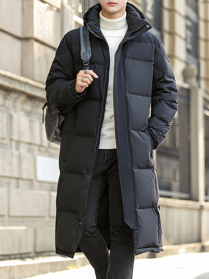 Drune |  Lange Kapuzen-Daunen-Winterjacke Für Herren - Perfekt für Outdoor-Aktivitäten