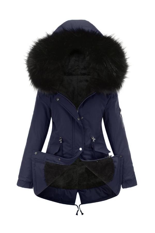 Drune | Winter warmer Fleece-Mantel mit Baumwoll-Steppjacke