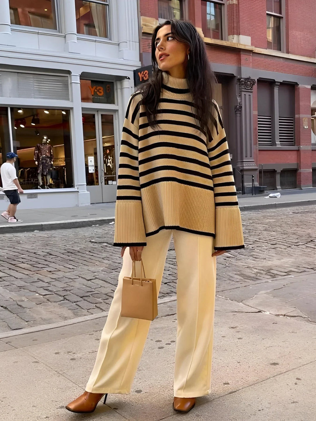 Drune | Oversize-Rollkragenpullover aus Baumwoll für Damen - Perfekt für Freizeit-Tage