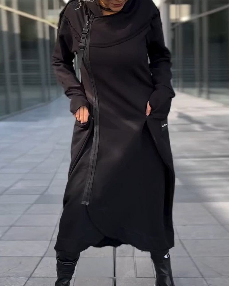 Drune | Einfarbiges Elegantes Lockeres Kleid