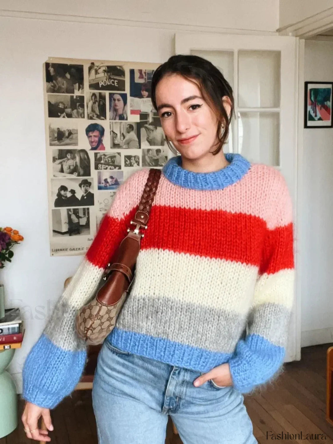 Drune | Colorful striped knit sweater for casually chic looks