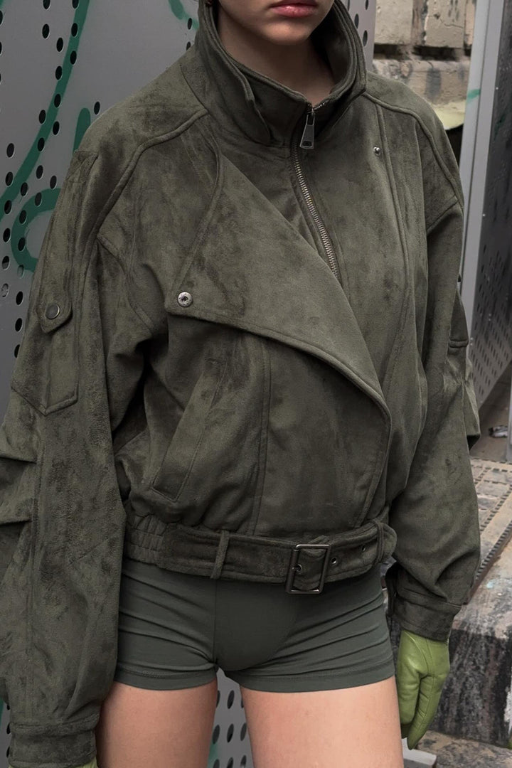 Drune | Kragen Wildleder Übergröße Jacke