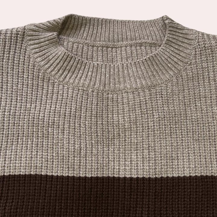 Drune | Two-tone knit sweater with cut-out sleeves