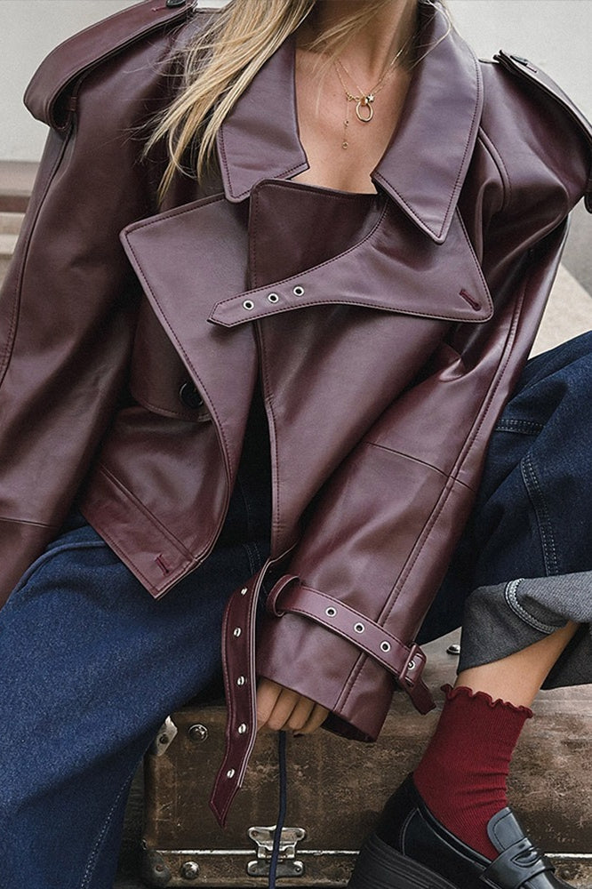 Drune | PU Leder Motorradjacke