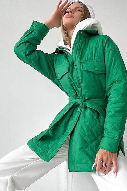 Drune | Lang geschnittene diamantgesteppt Pufferjacke