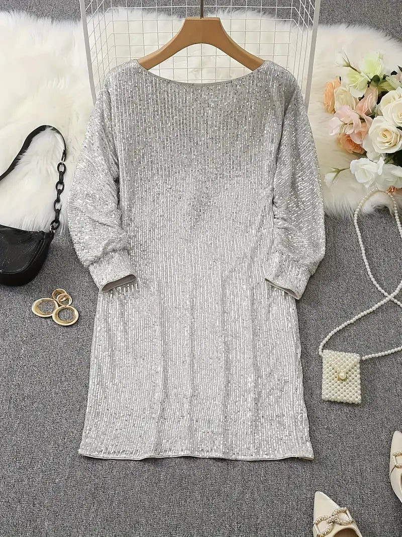 Drune | Party Paillettenkleid mit Kontrast