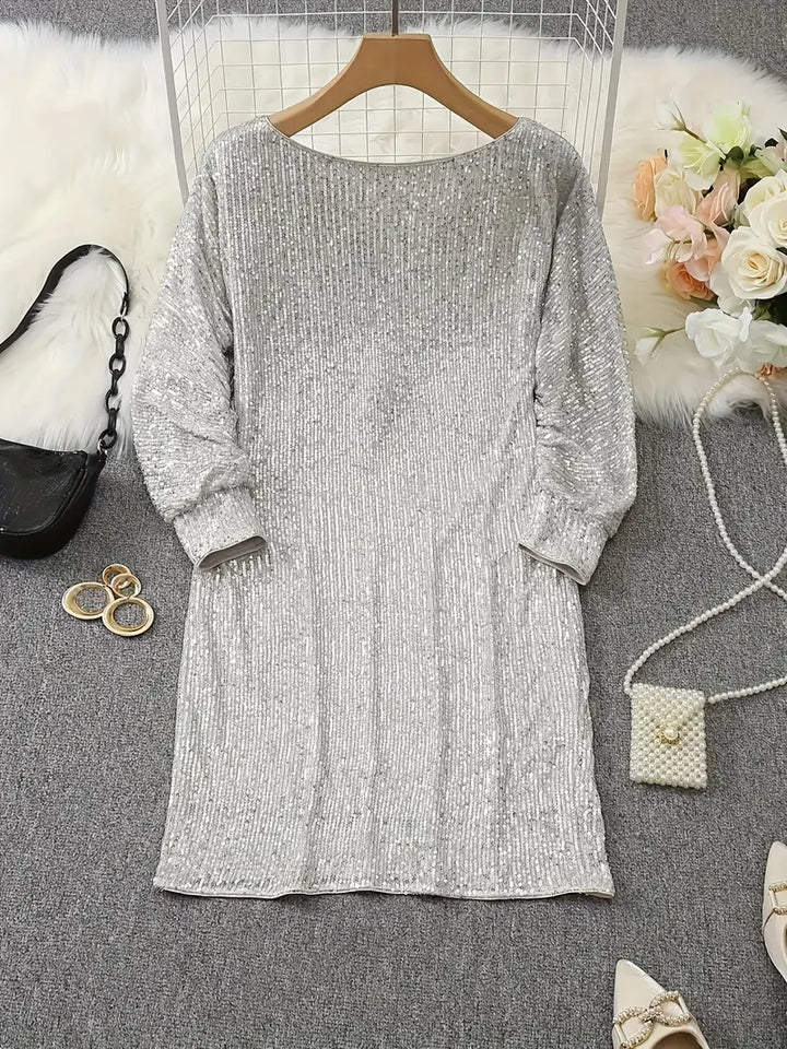 Drune | Party Paillettenkleid mit Kontrast
