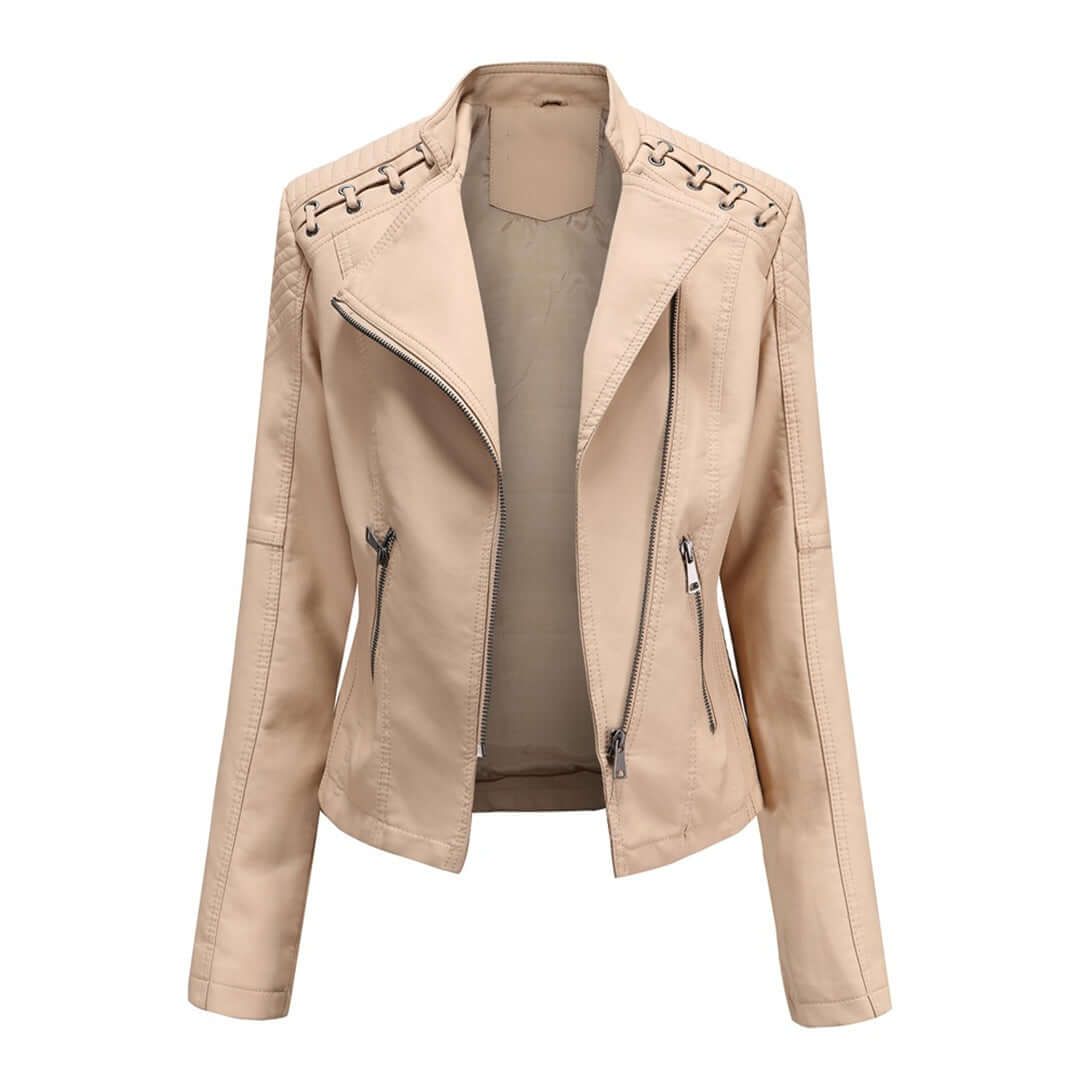 Drune | Damen Faux-Leder Bikerjacke