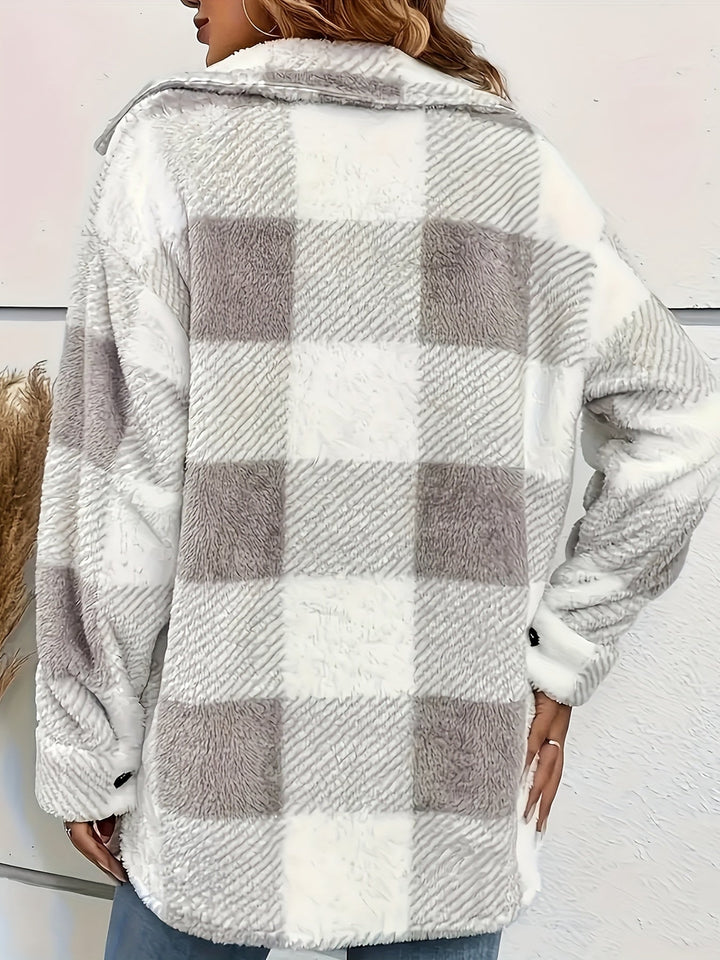 Drune | Karierter Knopfjacke mit langen Ärmeln