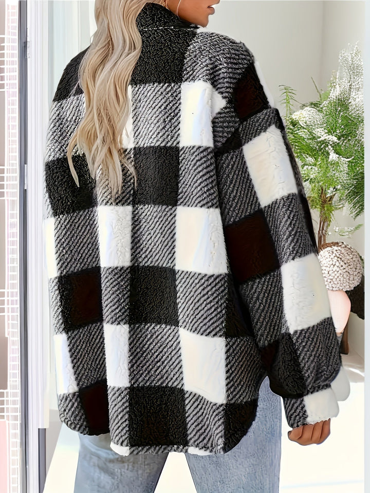 Drune | Karierter Knopfjacke mit langen Ärmeln