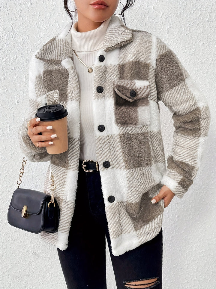 Drune | Karierter Knopfjacke mit langen Ärmeln