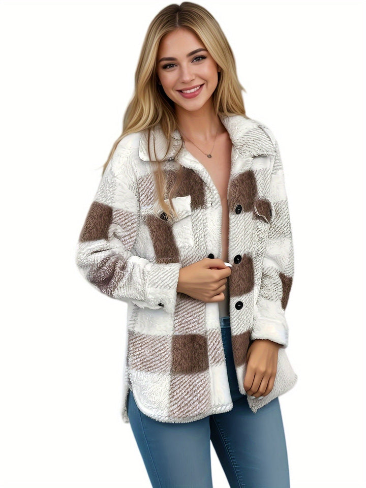 Drune | Karierter Knopfjacke mit langen Ärmeln