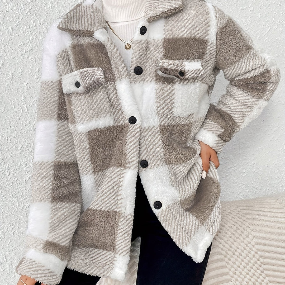 Drune | Karierter Knopfjacke mit langen Ärmeln
