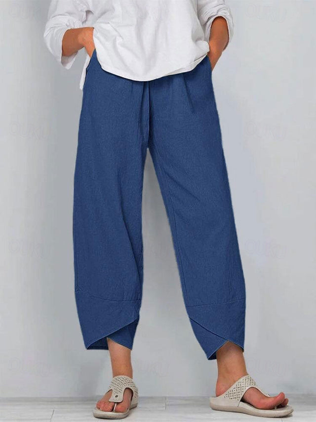 Drune | Bequeme Weite Leinenhose für Damen
