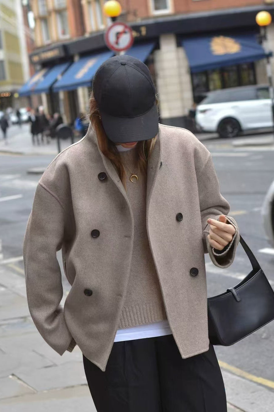 Drune | Woll Stehkragen Lange Jacke