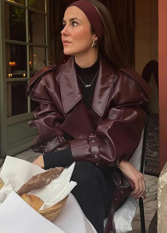Drune | Revers Kunstlederjacke