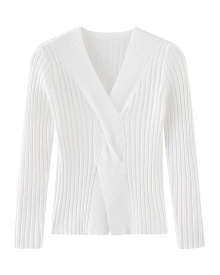 Drune | Twist-Front Ripp-Strickpullover