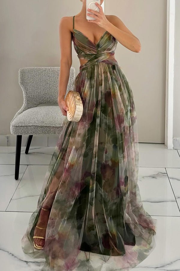 Drune | Elegante Maxikleid Im Schönem Blumenmuster