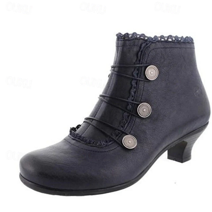 Drune | Damen Viktorianische Schnür-Stiefeletten mit Spitzenbesatz