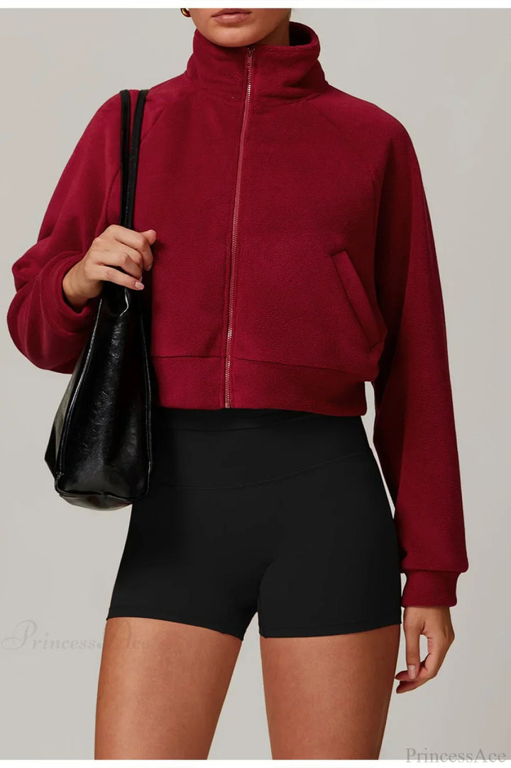 Drune | Athletische Stehkragen Zip Yoga Jacke