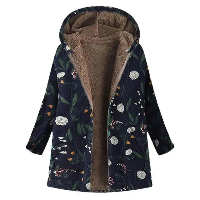 Drune | Floral Locker Plus Size Wintermantel