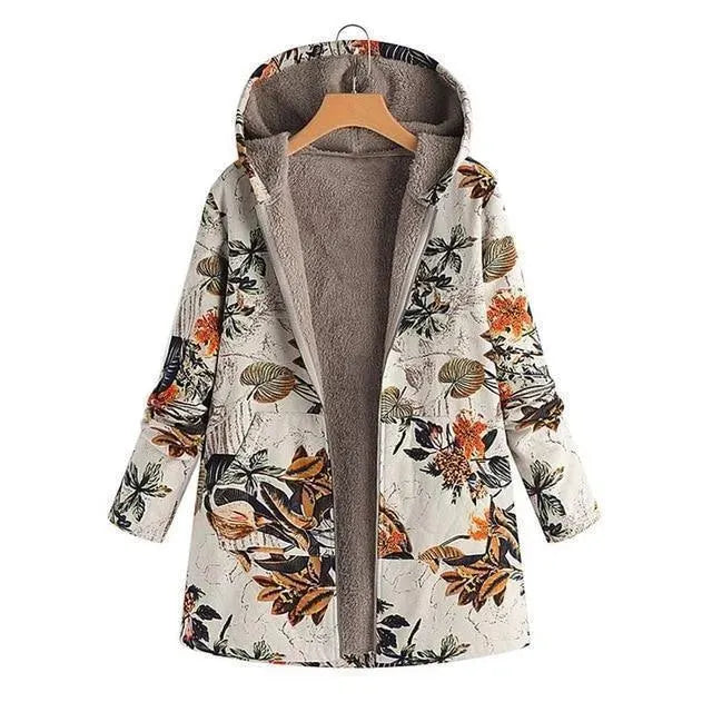 Drune | Floral Locker Plus Size Wintermantel
