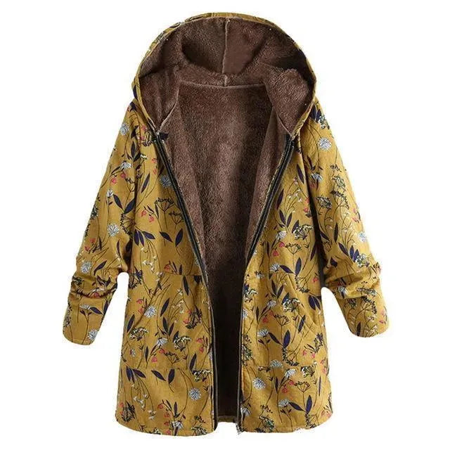 Drune | Floral Locker Plus Size Wintermantel