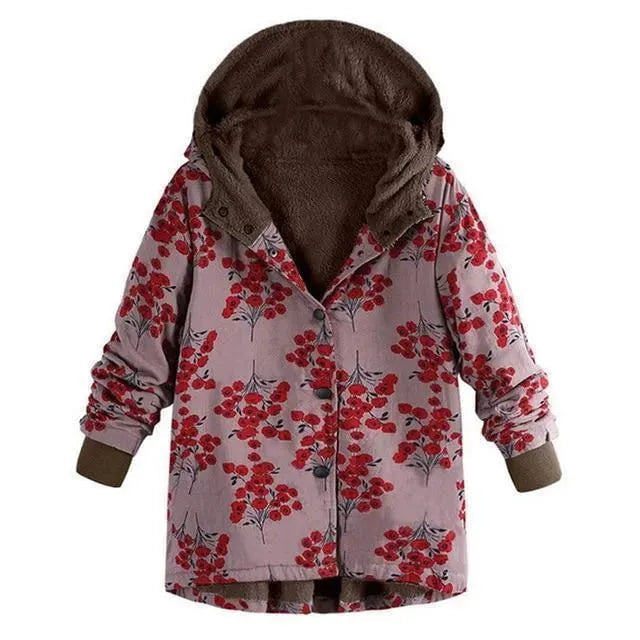 Drune | Floral Locker Plus Size Wintermantel