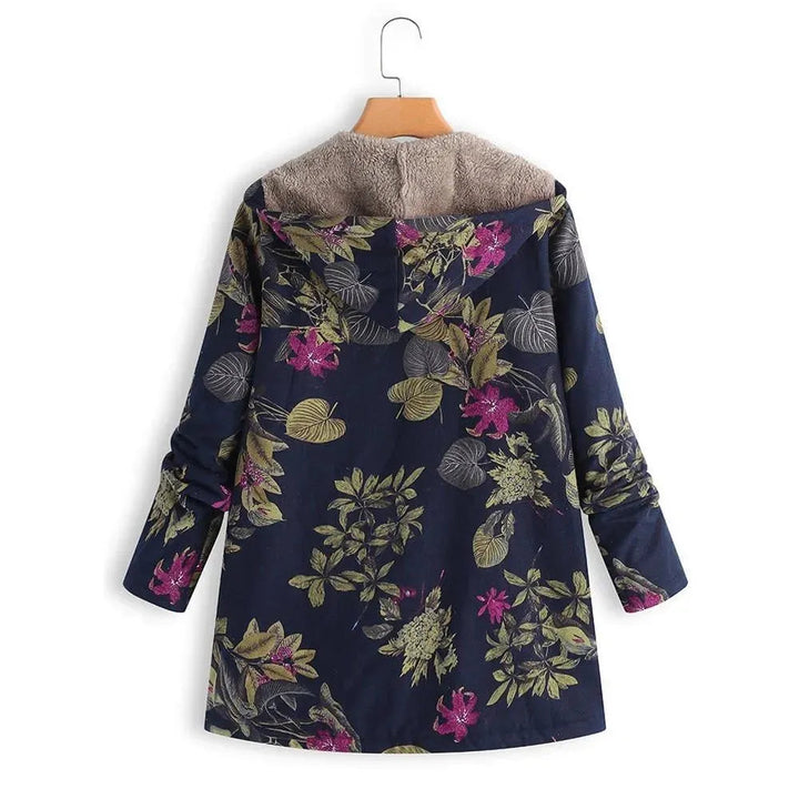 Drune | Floral Locker Plus Size Wintermantel