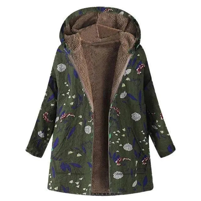 Drune | Floral Locker Plus Size Wintermantel