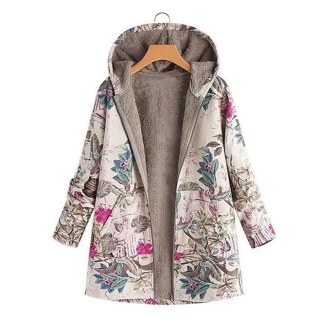 Drune | Floral Locker Plus Size Wintermantel