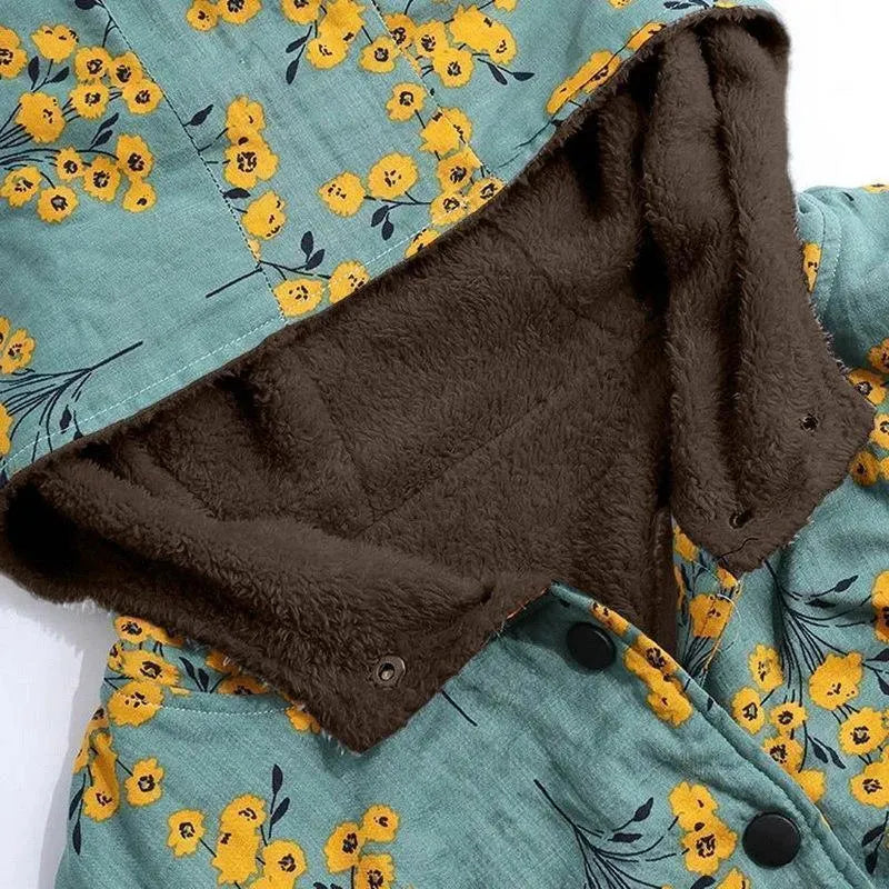Drune | Floral Locker Plus Size Wintermantel