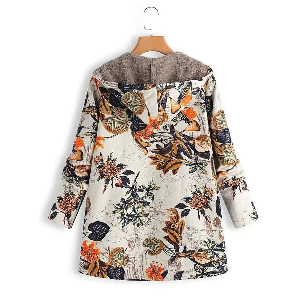 Drune | Floral Locker Plus Size Wintermantel