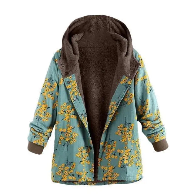 Drune | Floral Locker Plus Size Wintermantel