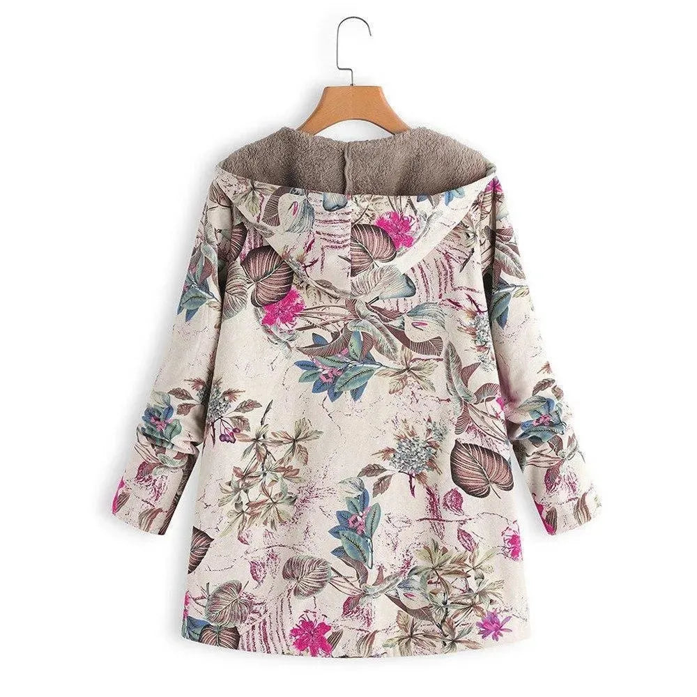 Drune | Floral Locker Plus Size Wintermantel