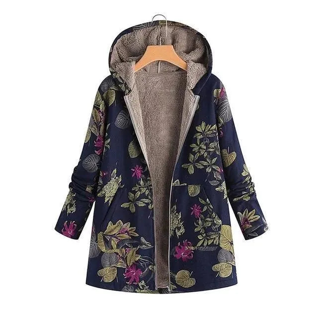 Drune | Floral Locker Plus Size Wintermantel