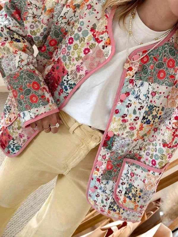 Drune | Blumen Steppmantel Damen