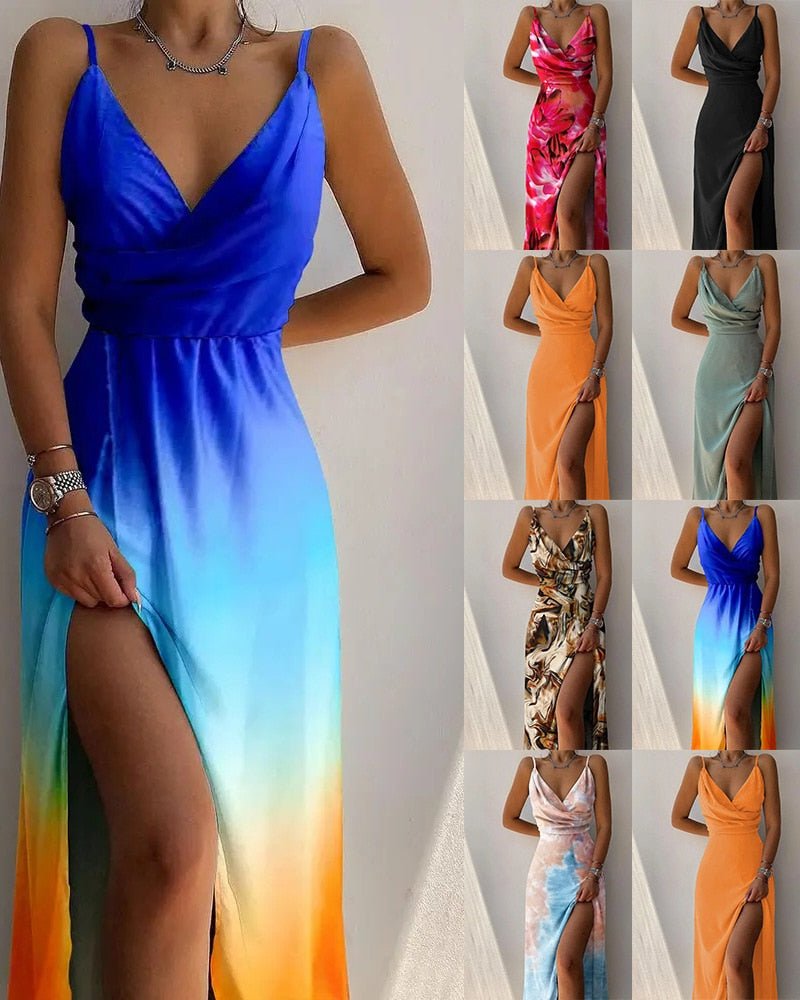 Drune | Maxikleid Mit Tropischem Muster