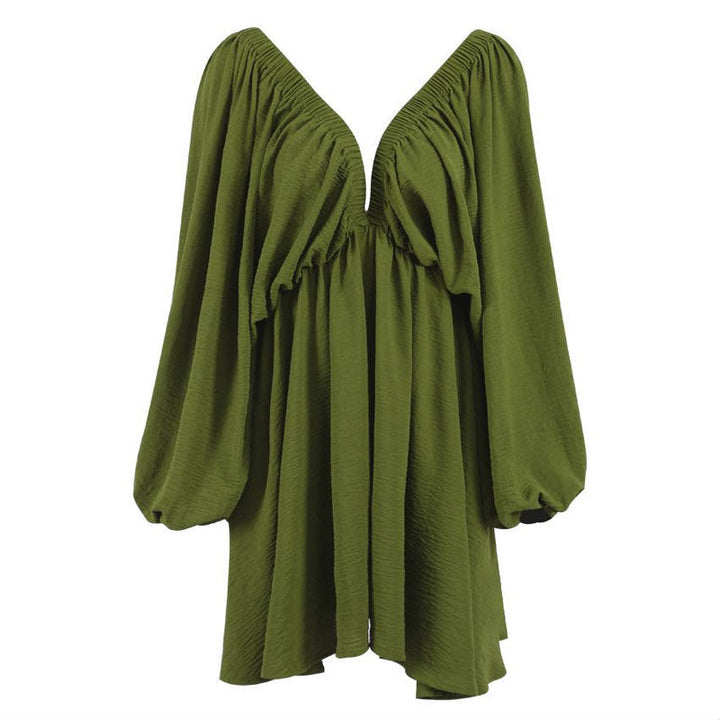Drune | Gerafftes Minikleid mit Schmetterlingsärmeln