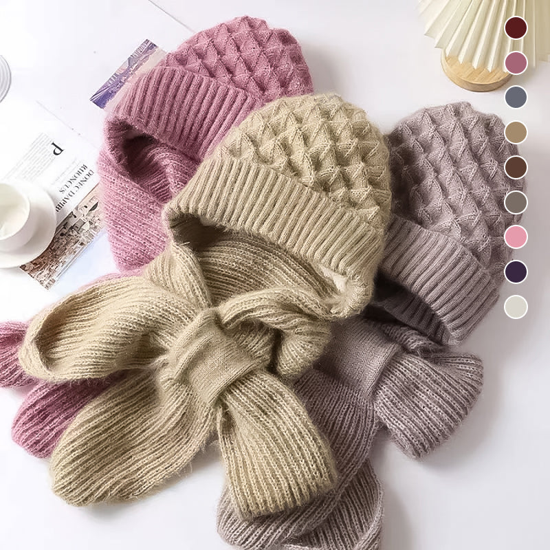 Drune | Mütze und Schal Set - warme Damen Winteraccessoires