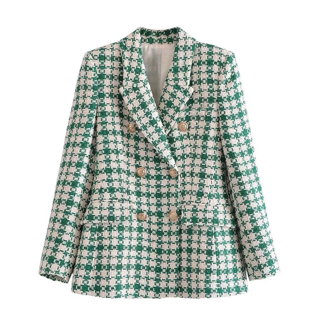 Drune | Mari & Olivia Karierter Tweed Blazer