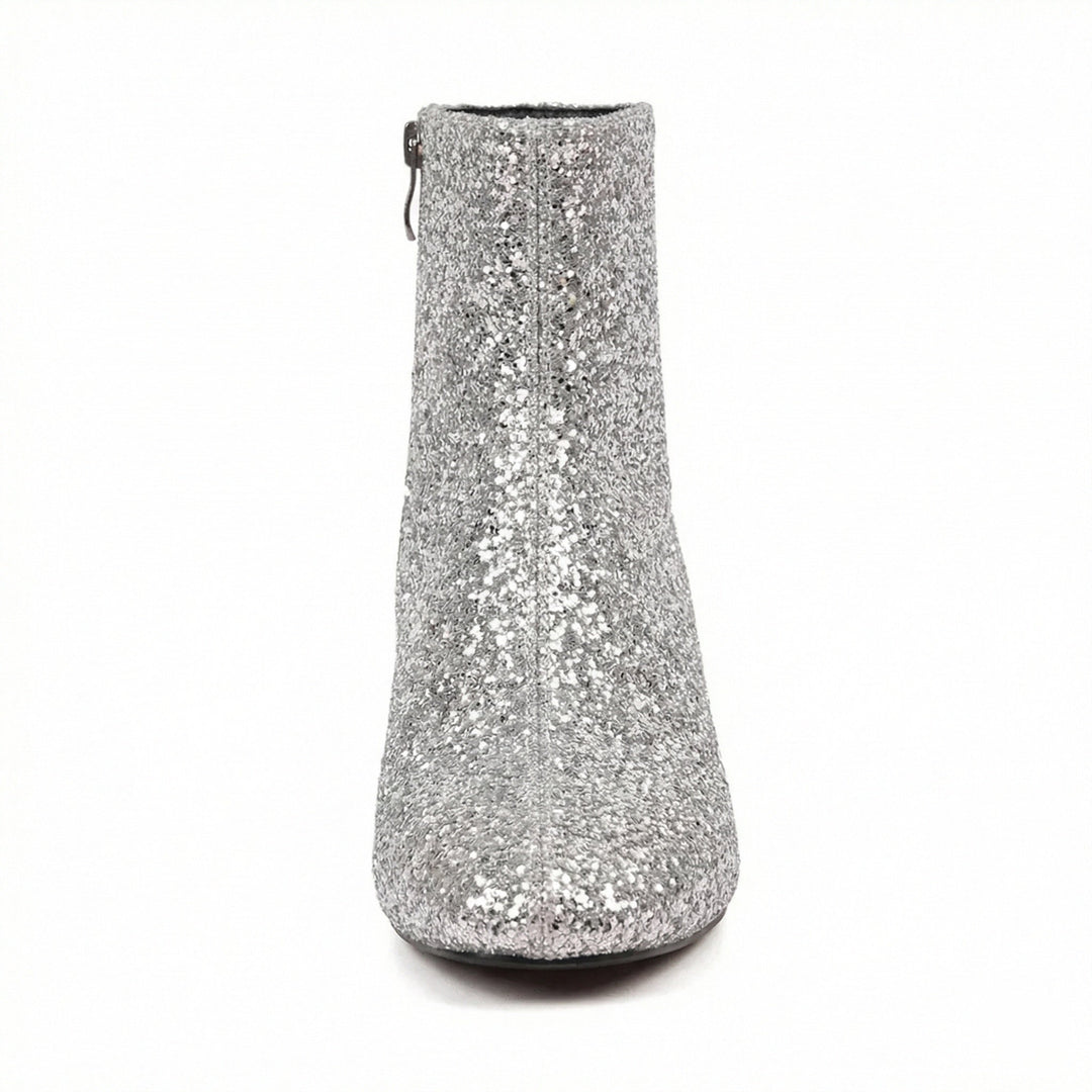 Drune | Glitzernde Ankle Boots mit Blockabsatz