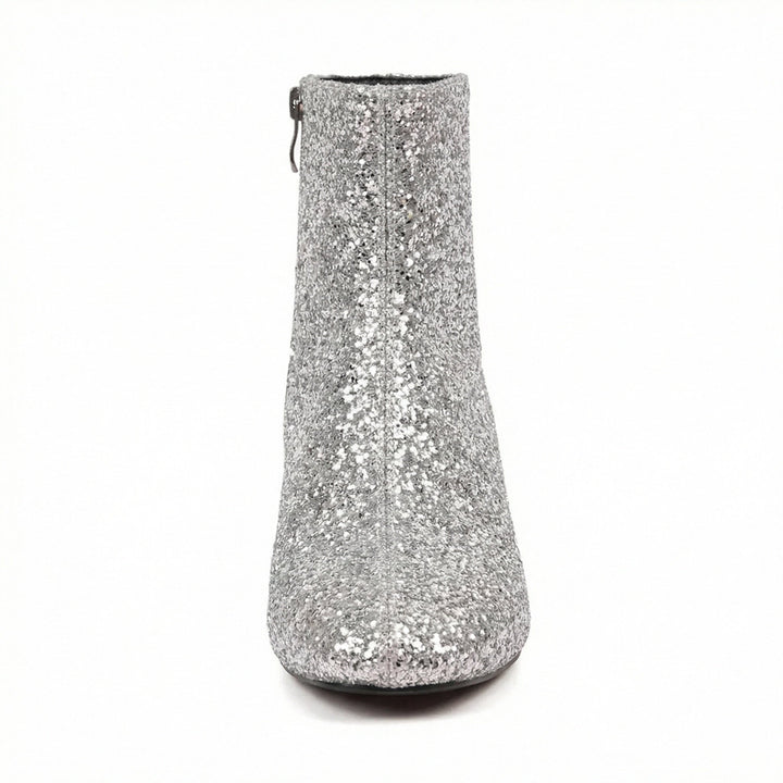 Drune | Glitzernde Ankle Boots mit Blockabsatz