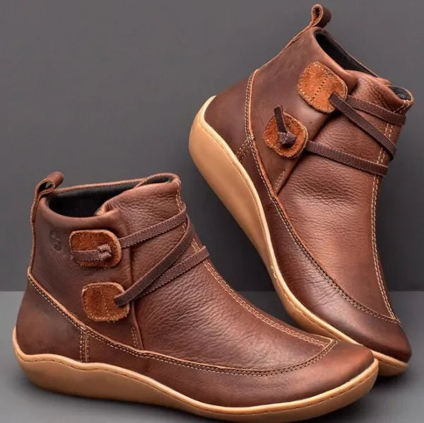 Drune | Damen Vintage Casual Kurze Knöchelstiefel