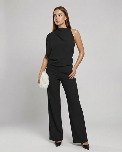 Eleganter Jumpsuit mit Rundhalsausschnitt für Alltag & Besondere Anlässe Drune