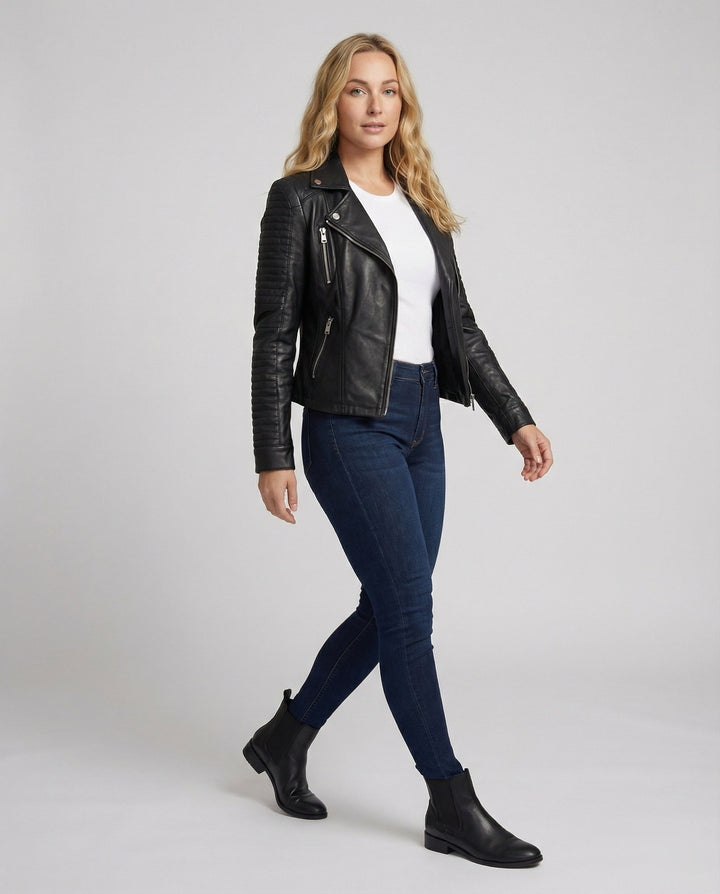 Drune | Damen Lederjacke Stilvoll Zeitlos