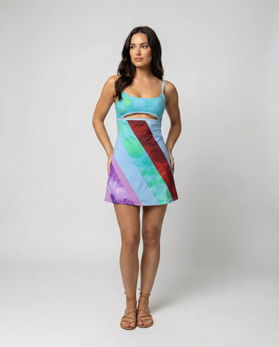 Drune - Glitzerndes Minikleid im Retro Stil Figurbetonte Passform